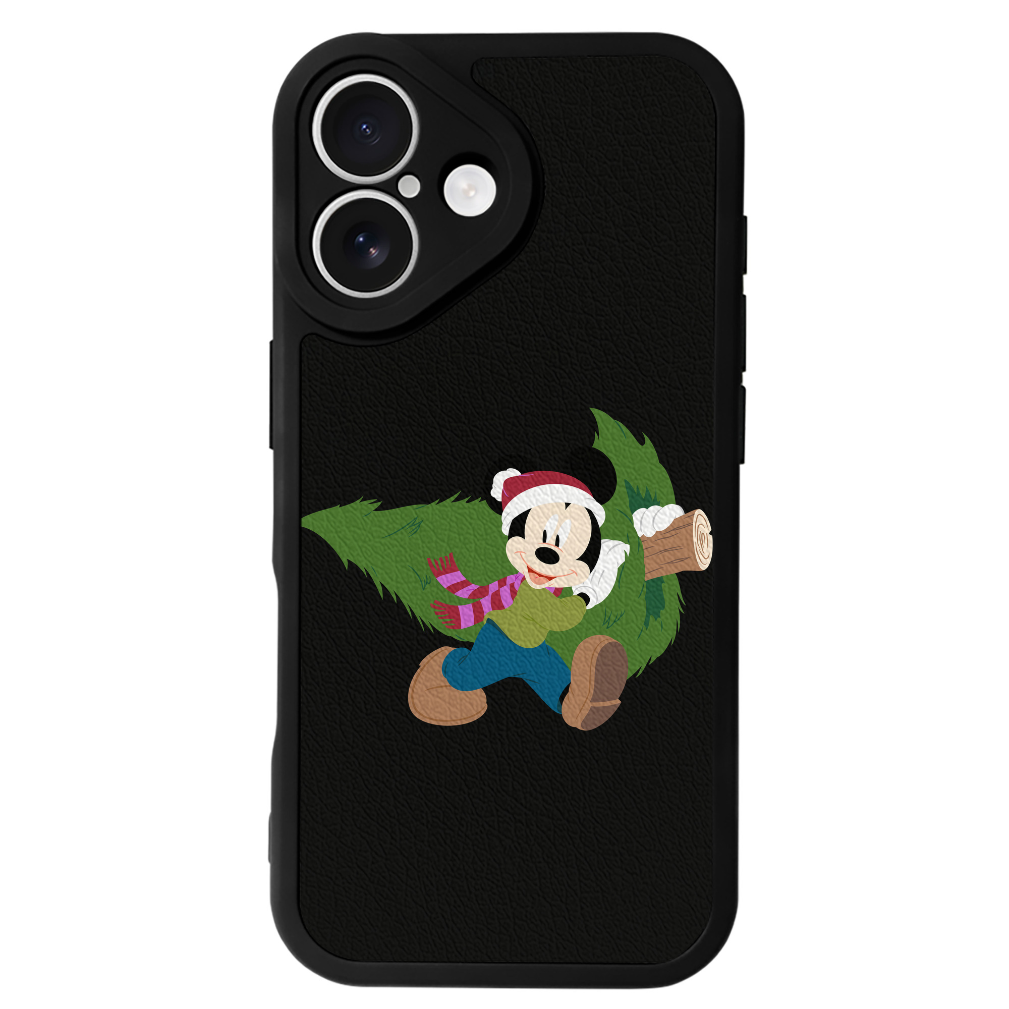 （画像用） ミッキーマウス Mickey Mouse 【iPhone 16シリーズ対応】シリコンスマホケース（レザー調） 材質：シリコン